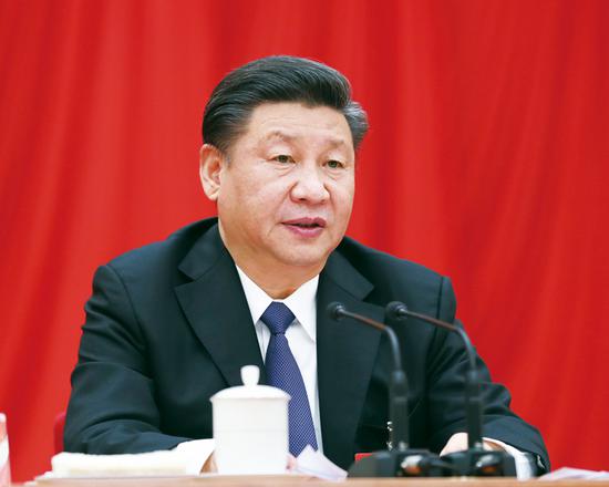 中國共產(chǎn)黨第十九屆中央委員會(huì )第三次全體會(huì )議，于2018年2月26日至28日在北京舉行。中央委員會(huì )總書(shū)記習近平作重要講話(huà)。 新華社記者 鞠鵬/攝